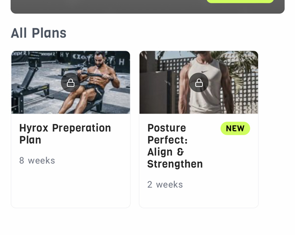 Your Plans screenshot